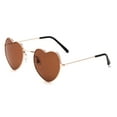 thumbnail image 3 of Newbee Fashion - "LOVE" Kyra Kids Teens Juniors Heart Shaped Sunglasses Girls Heart Sunglasses Metal Slim Rimmed Retro Lovely Fashion Girls Sunglasses with Flash Lens 3 Pack, 3 of 4