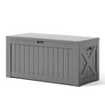 thumbnail image 6 of Patiowell 120 Gallon Large Deck Box, Outdoor Lockable Storage Box for Gardening Tools, Waterproof Deck Box for Patio Furniture, Grey, 6 of 8