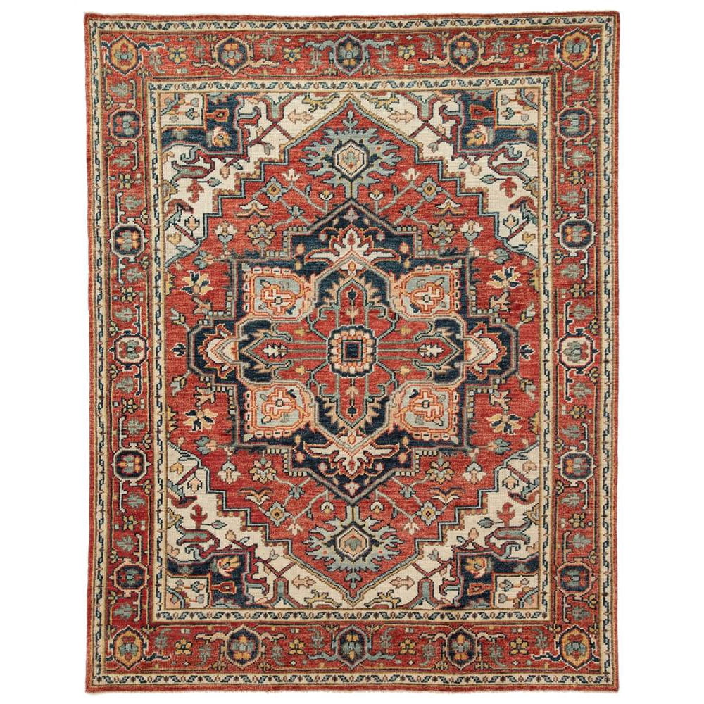 HandKnotted Medallion Area Rug in Red and Multicolor (9 ft. L x 6 ft