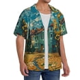 thumbnail image 2 of Sigee Impressionist Village Sky for Men's Casual Short Sleeve Button Down Shirts Men's Shirts Summer-Small, 2 of 5