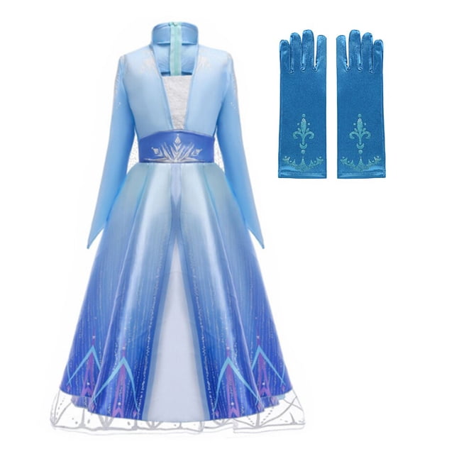 Vestido de princesa Frozen para niñas, disfraz de reina de las nieves Elsa, ropa para niños, fiesta de Halloween, Carnaval, niños, vestidos de Cosplay de 4 a 12 años, 5 a 6 años Gao Jinjia LED