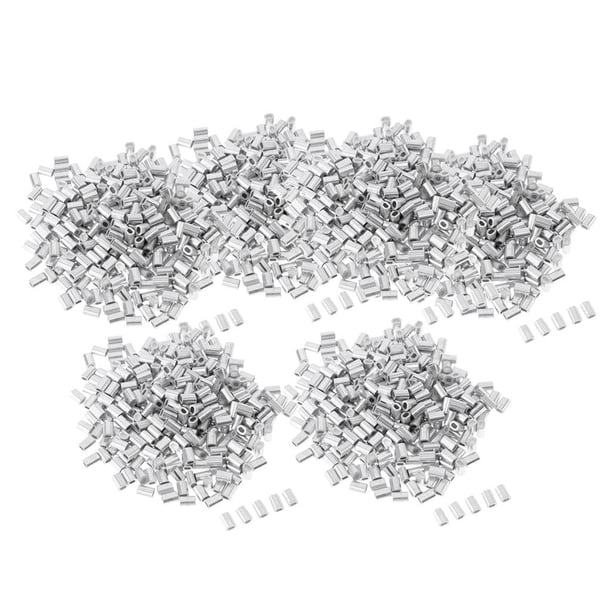 Paquete de 600 Engarces de Pesca de Aluminio de Engarzado de Doble Barril 0.8 Mm