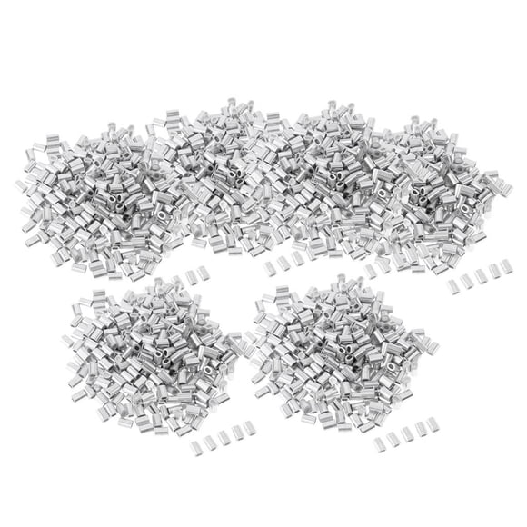 Paquete de 600 Engarces de Pesca de Aluminio de Engarzado de Doble Barril 0.8 Mm
