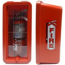 Cato 10551-H Red Plastic Chief Fire Extinguisher Cabinet for 2-1/2 or 5 lb. Extinguisher, with Hammer and Cylinder Lock