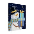 thumbnail image 3 of Canvas Wall Art - MAKIKO 'Snowman With Blue Presents' Wall Art for Living Room, Bedroom, or Office Décor by Trademark Fine Art - 18 x 24 Inches, 3 of 4