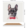thumbnail image 2 of GZHJMY Square Drink Coasters, 6 Pcs Bull Dog Watercolor Painting Absorbent Ceramic Coffee Coasters for Drinks with Cork Base Housewarming Gift for Home Decor, 2 of 6