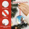 thumbnail image 4 of Cauagu Blue Sky Winged Cat Pattern Acrylic Christmas Pendant,1-Pack Christmas Ornaments Xmas Tree Decor Christmas Décor with Ribbon Cute Tree Hanging for Party Favors-Hexagon, 4 of 7