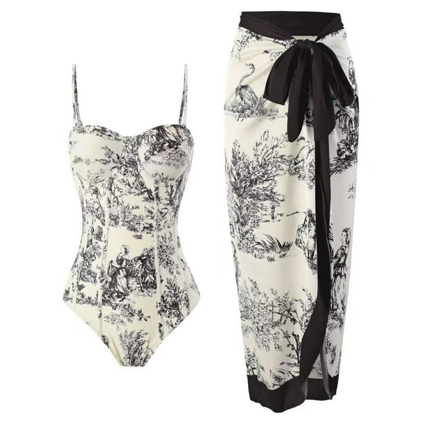 Acyse 2025 Womens Bikinis Clearance Juniors Swimwear O Ne-piece Swimsuit Bikini Lace Up Swimsuit Long Skirt Chiffon Two-piece Set
