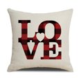 thumbnail image 1 of TheFound Red Buffalo Check Plaid Love Pillow CoverSoft to Touch, 1 of 7