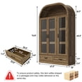 thumbnail image 6 of Blotout 3 Door Arched Kitchen Pantry Storage Cabinet, 73" Tall Farmhouse Wood Pantry Arched Cabinet with Drawer, Glass Door and Load-Bearing Steel Pipe for Dining Room Living Room, 6 of 10