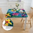 thumbnail image 2 of Acheng Flowers Leaves Maximalism Square Table Cover 100% Polyester Fiber 36*36, 2 of 8