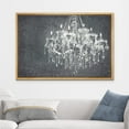 thumbnail image 2 of wall26 Framed Canvas Print Wall Art Crystal Chandelier Silhouette on Floral Pattern Decorative Lights Digital Art Modern Art Chic Relax/Calm for Living Room, Bedroom, Office - 16"x24" Natur, 2 of 5