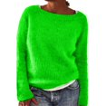 thumbnail image 2 of Bovemsi Sweaters for Women Cozy Women's Sweatshirt U Neck Long Sleeved Shirt Loose Casual Fall Fashion Sweater Fall Sweaters, 2 of 4
