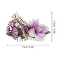 thumbnail image 2 of Unique Bargains 1 Pc Women's Durable Simulated Flowers Hair Clips Comb for Parties Purple Polyester Fabric Iron, 2 of 4