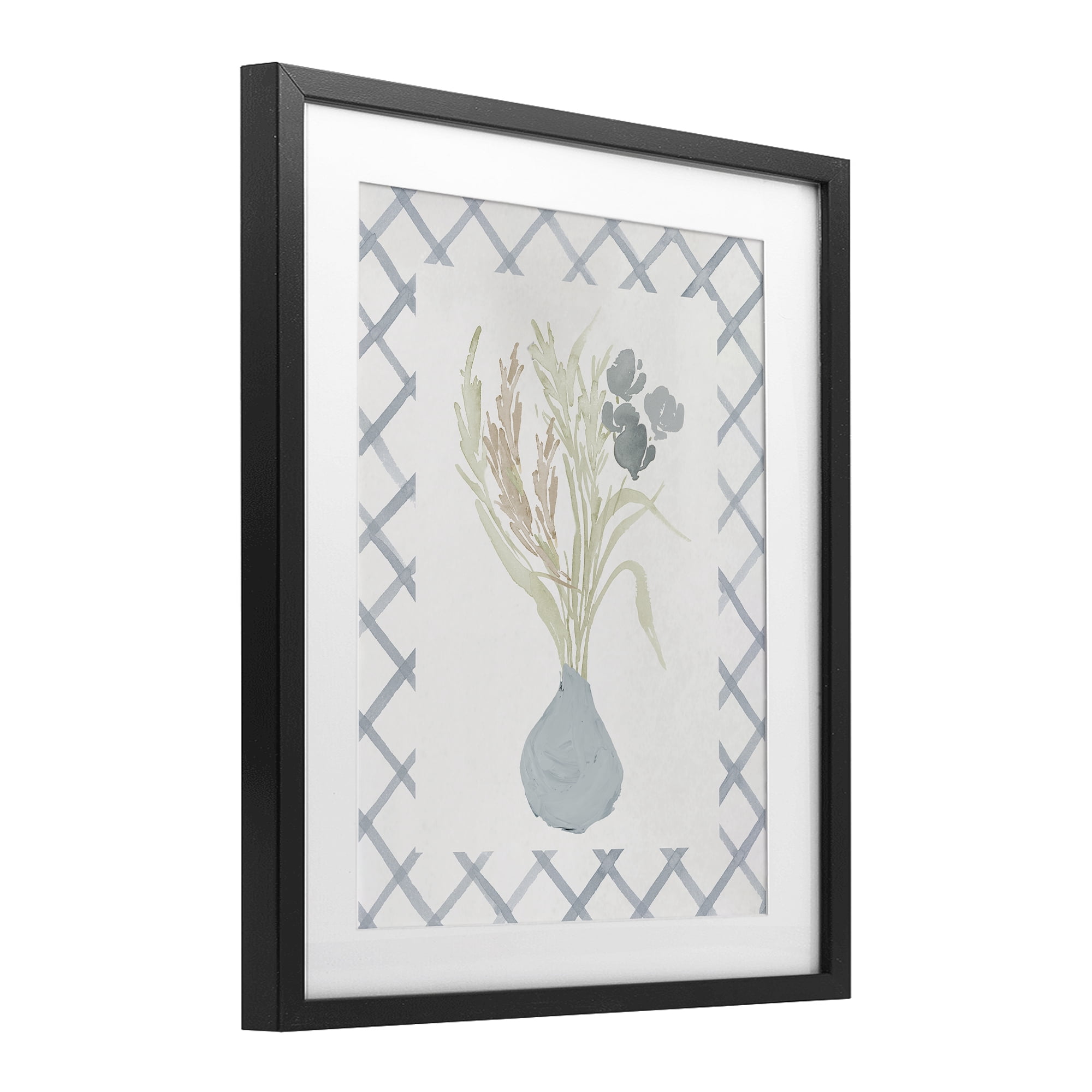 Stupell Industries Soft Blue Anna Bouquet Black Framed Print Under Glass, design by Elizabeth Medley