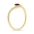 thumbnail image 2 of SZUL Women's 1/4 Carat TW Garnet and Diamond V Shape Ring in 10K Yellow Gold, 2 of 6
