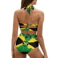 thumbnail image 2 of Suhoaziia Jamaica Flag Swimwear for Women 2 Piece Lightweight Swimsuit Cover Up Bikini Sets Tops with Cups Size XL,Coconut Tree Sporty Halter Ruched Swimming Suits with Bottom, 2 of 6