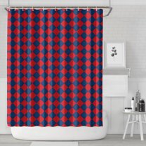 Red Blue Checkered Pattern Shower Curtain 84"x72" ,Bathroom Decorative Shower Curtains Set with 12 Hooks,Modern Waterproof Washable Shower Curtain