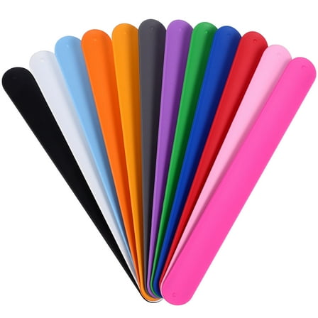 TABLZONE 12-Pack White Silicone Slap Bracelets for Kids Party Favors Fun Accessories Set