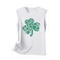 thumbnail image 4 of WREESH 2025 Fashion Women's St. Patrick's Day Sleeveless Tank Tops Casual Loose Fit Shamrock Printed Crew Neck T-Shirts for Irish Celebrations, 4 of 5