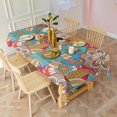thumbnail image 5 of Multicolor Ethnic Floral Pattern Rectangle Tablecloth 60"x120",Waterproof Polyester Rectangle Table Cloth, Wipeable Spillproof Polyester Tablecloth for Dining, Camping, Indoor and Outdoor, 5 of 6