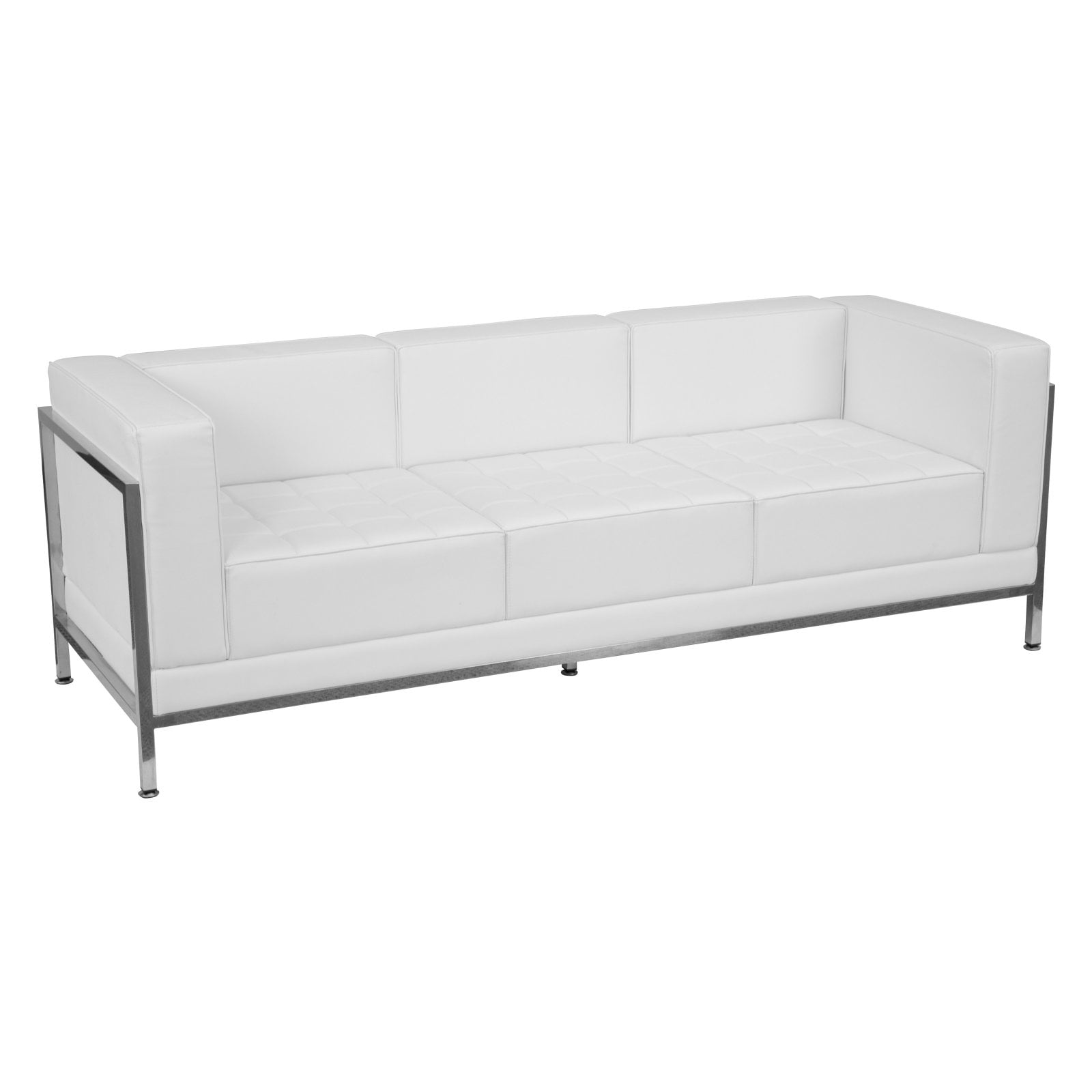 Flash Furniture Imagination Leather Reception Sofa In White