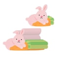 thumbnail image 3 of Abbracc 5X 50 Pieces Rabbit Lolly Card Candy Holder Card Treats Wrapping Card for Party, 3 of 9