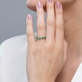thumbnail image 3 of ANGARA Natural Five Stone Oval Emerald Swirl Ring with Diamonds in 14K Rose Gold for Women (Size-4x3mm) | May Birthstone, Birthday, Anniversary, Jewelry Gift for Women | Natural Emerald Ring, 3 of 10