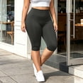 thumbnail image 5 of HomeDM Plus Size Capri Leggings for Women High Waist Workout Yoga Pants Gray Lounge Tummy Control Running Size 3XL, 5 of 6