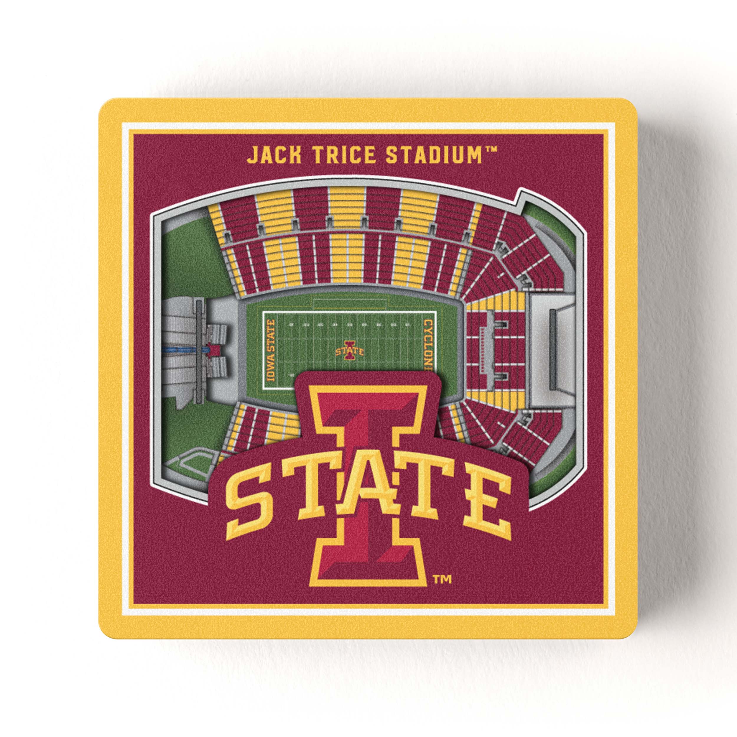 YouTheFan NCAA Iowa State Cylcones 3D STADIUMVIEW MAGNET