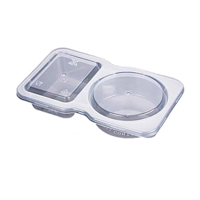 Condiment Containers with Lids,Double Compartment Condiment Container Double Condiment Containers with Lids 2 Compartment Snack Containers Double Compartment Snack Containers for To-Go