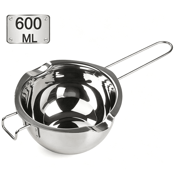 ACDANC Stainless Steel Double Boiler Pot with 600Ml for Melting Chocolate,Candy and Candle Making(Double Boiler Pot 18/8 Steel,Universal Insert)
