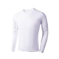 thumbnail image 4 of NEBWOAK Mens Long Sleeve Active T-Shirt Moisture Wicking Quick Dry Crew Neck White,Size L, 4 of 5