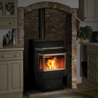 NPS45 Electronic Pellet Stove Painted Black