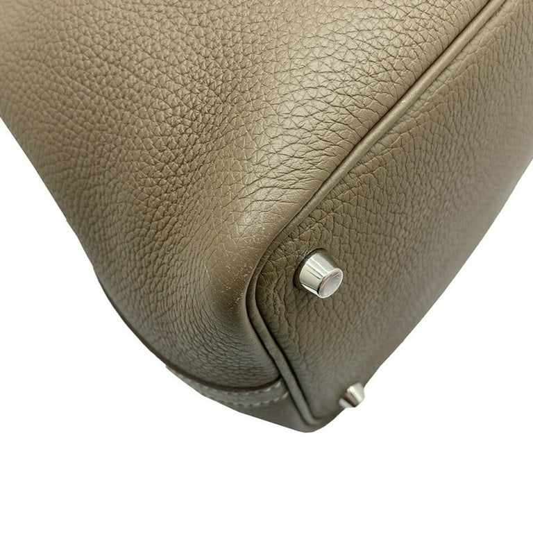HERMES Picotin Lock 18 PM Taurillon Clemence Leather Bag Etoupe