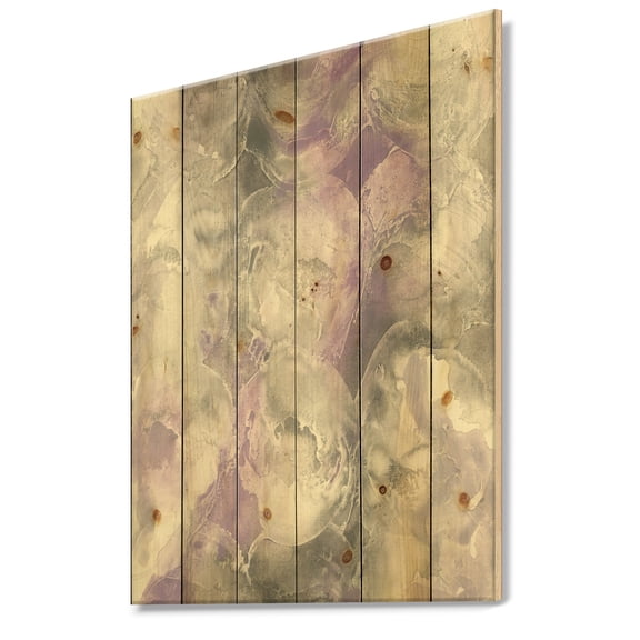 Designart 'Minimal Watercolor Purple Tones III' Modern Farmhouse Print on Natural Pine Wood