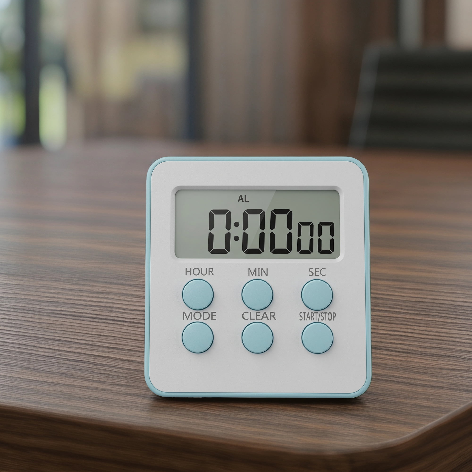 Unique Bargains Loud Alarm Clock Magnetic Backing Stand Cooking Timer Cyan