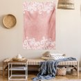 thumbnail image 2 of Peach Tapestry, Lace Design on Soft Colored Background Ornamental Pattern Wedding Inspired Image, Wall Hanging for Bedroom Living Room Dorm Decor, 40W X 60L Inches, Coral White, by Ambesonne, 2 of 5
