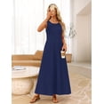 thumbnail image 4 of Merokeety Womens Summer Dresses Cotton Casual Maxi Sundresses Navy xl, 4 of 6