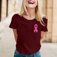thumbnail image 2 of Cancer Awareness T-Shirt for Women Stylish Comfortable Loose Fit Casual Everyday Wear Support Ribbon Print Spring Summer Fall Tee, 2 of 2