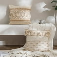 thumbnail image 5 of Fennco Styles Handwoven Diamond Tassel Decorative Throw Pillow 18" W x 18" L - Natural Textured Boho Cushion for Home, Couch, Living Room, Bedroom and Office Décor, 5 of 6