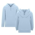 thumbnail image 2 of SGMVNU Girls Novelty Hoodies 9-10 Years Little Boys Quarter Zip Pullover Hooded Sweatshirt Long Sleeve Tops Kids Hoodie with Pocket for Kids Light Blue, 2 of 9