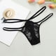thumbnail image 4 of Gibobby Bikini elástico con algodón Bragas encaje para mujer Tanga sexy femenina Correa fina T Bragas cintura（Negro， S), 4 of 5
