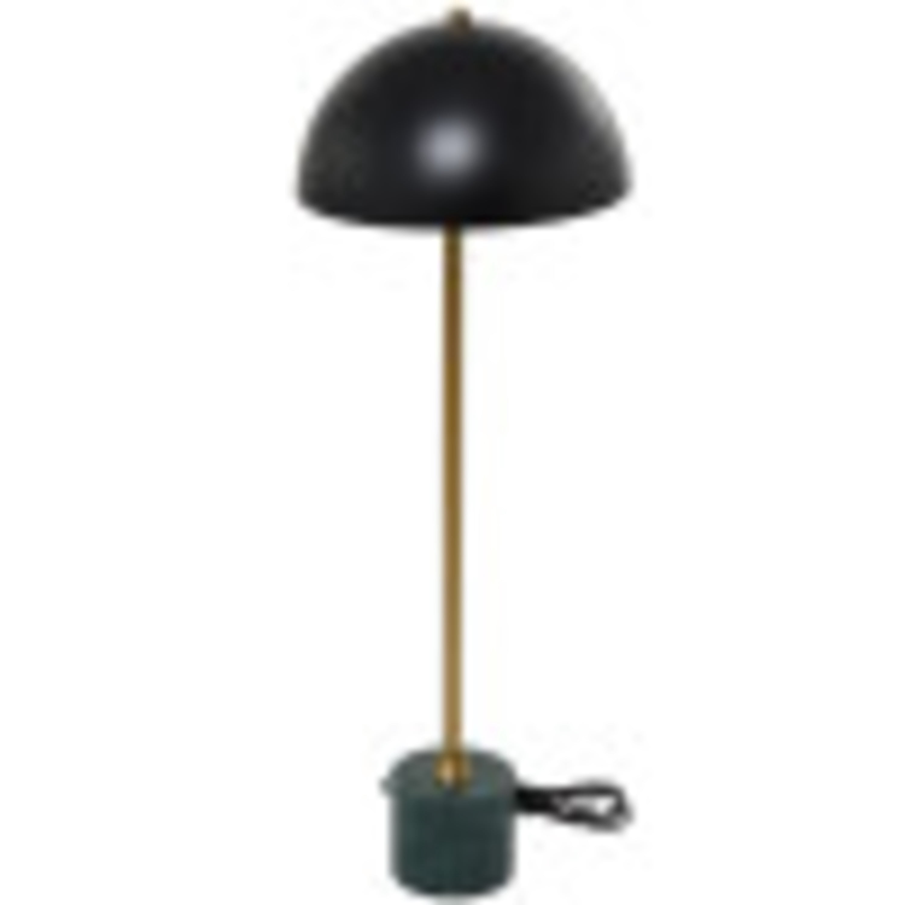 DecMode Contemporary Metal Dome Shaped Table Lamp, 10"W x 28"H with Black/Gold Metallic Finish