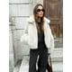 thumbnail image 4 of Abrigo de piel sintética con solapa y cremallera para mujer, chaqueta gruesa de manga larga, holgada y esponjosa, ropa de calle alta para otoño e invierno, 2024, 4 of 5