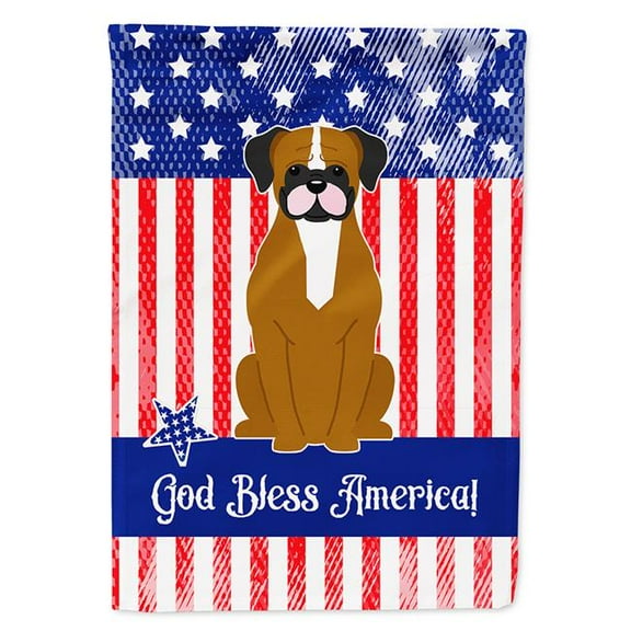 Carolines Treasures BB3111CHF Patriotic USA Flashy Fawn Boxer Flag Canvas House Size