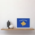 thumbnail image 2 of Republic of Kosovo National Flag Patriotic Vexillology World Flags Country Region Poster Artwork Framed Wall Art Print A4, 2 of 4