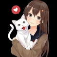 thumbnail image 3 of CafePress - Anime Girl Holding Her Cat - Women's Dark Pajamas, 3 of 4