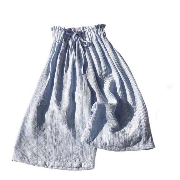 Agkizg Girls Solid Wide Leg Pants Casual Loose Fitting Lightweight Summer for Kids, Sizes 2-3 Years