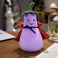 thumbnail image 4 of LJMsdf 7.87" Halloween Eggplant Plush Toy, Purple Stuffed Vegetable with Vampire Cape for Fall Seasonal Decor, 4 of 5
